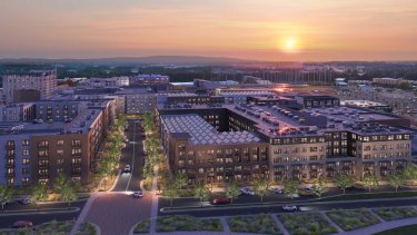exterior view at sunset Wellory Living - Luxury apartments for rent in Huntsville, AL
