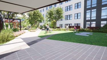 outdoor yoga area at Wellory Living - Apartments for rent in Huntsville, AL