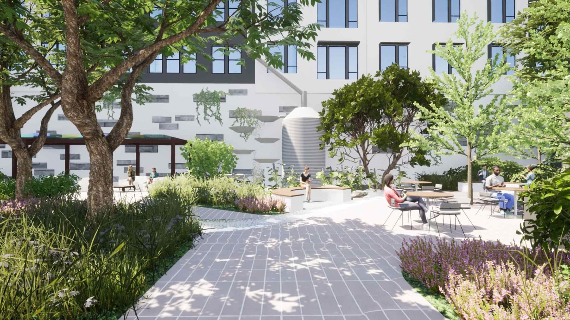 path in courtyard at Wellory Living - Midcity Huntsville apartments